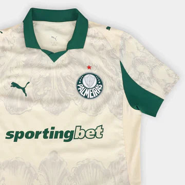 Camisa Palmeiras Edição especial Mundial de Clubes 25/26 - Jogador Puma Masculina - Bege e verde