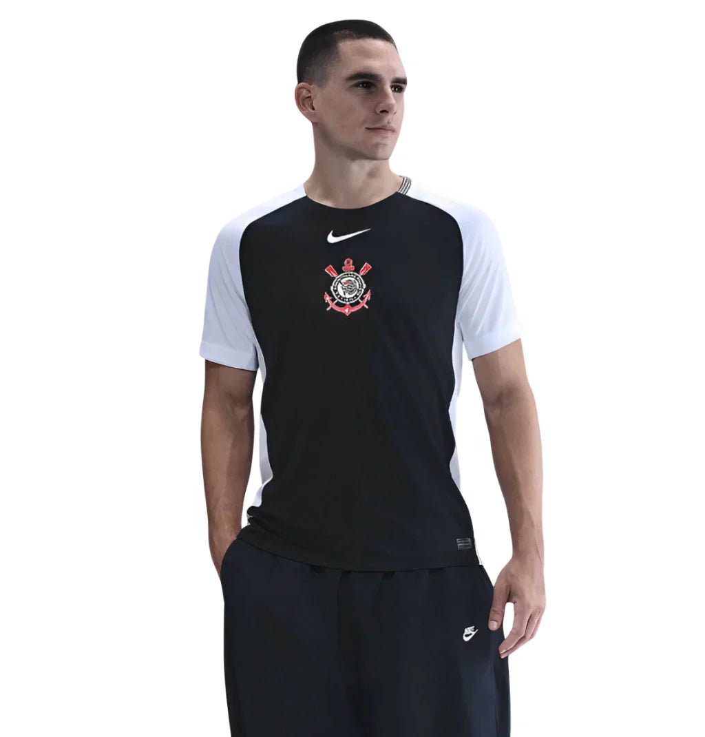 Camisa Timão II 25/26 - Torcedor Masculina - Preta e Branco