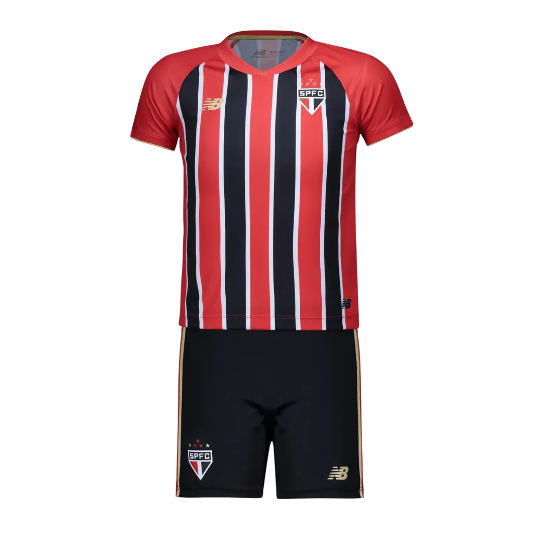 Conjunto Infantil São Paulo II 25/26 – Vermelho e Preto