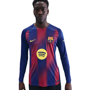 Camisa Barcelona I Manga Longa 25/26 - Torcedor Nike - Azul e Grená
